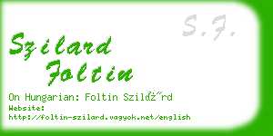 szilard foltin business card